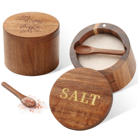 Timtopno salt cellar with rose engraving adds style to kitchen countertops and seasoning tasks