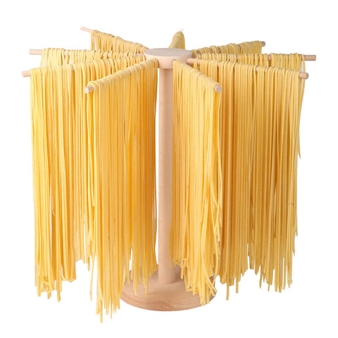 Tinada Pasta Drying Rack fully assembled, evenly drying fresh pasta