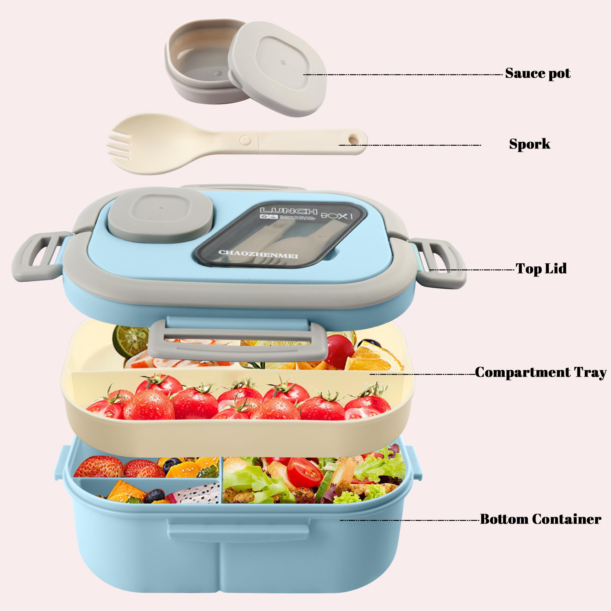 Leak-proof lid with rubber gasket prevents spills during transport
