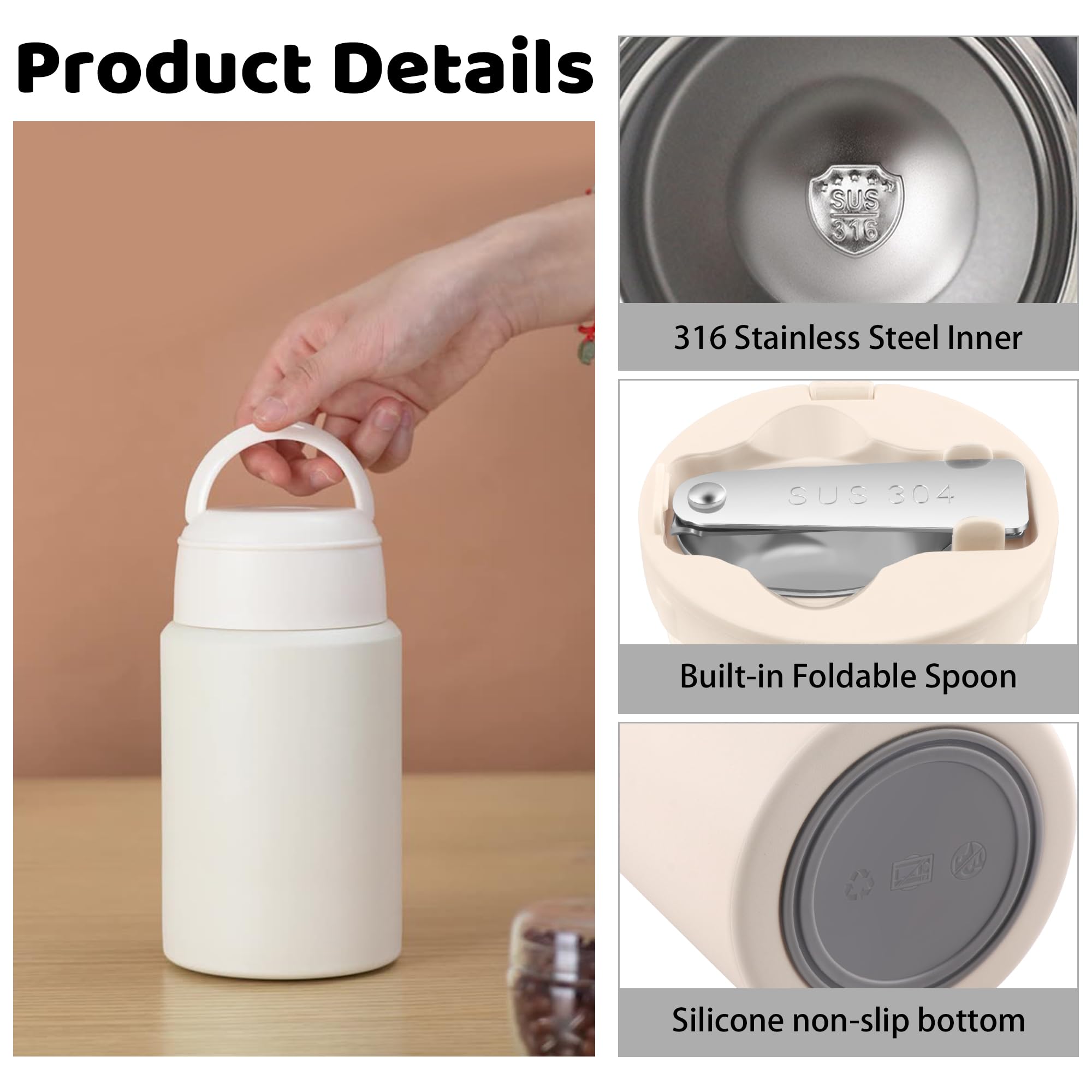 Tinaforld Thermo 316 stainless steel construction offers durability and odor resistance