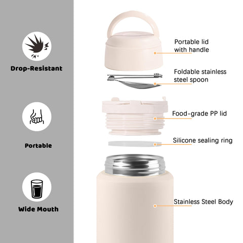 Tinaforld Thermo leakproof lid with silicone seal prevents spills in bags