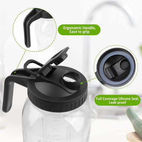 Tinaforld wide-mouth glass pitcher with ergonomic handle for easy cleaning