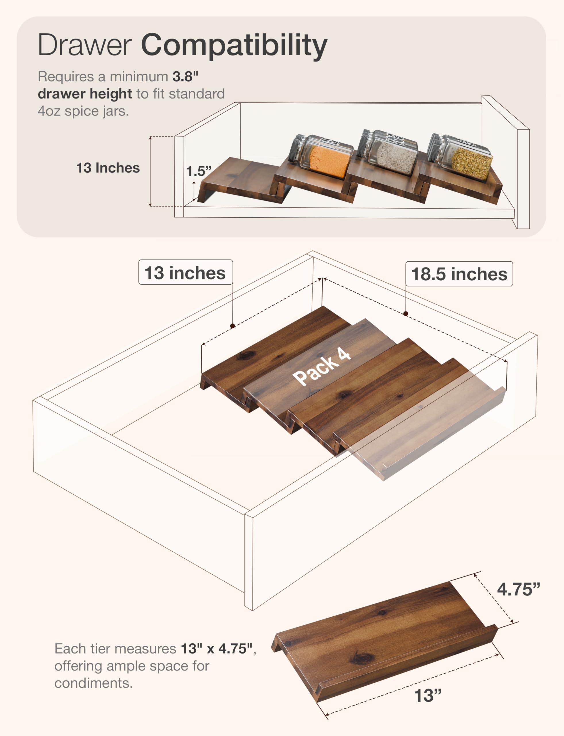 Tiered design keeps spice labels visible for quick selection