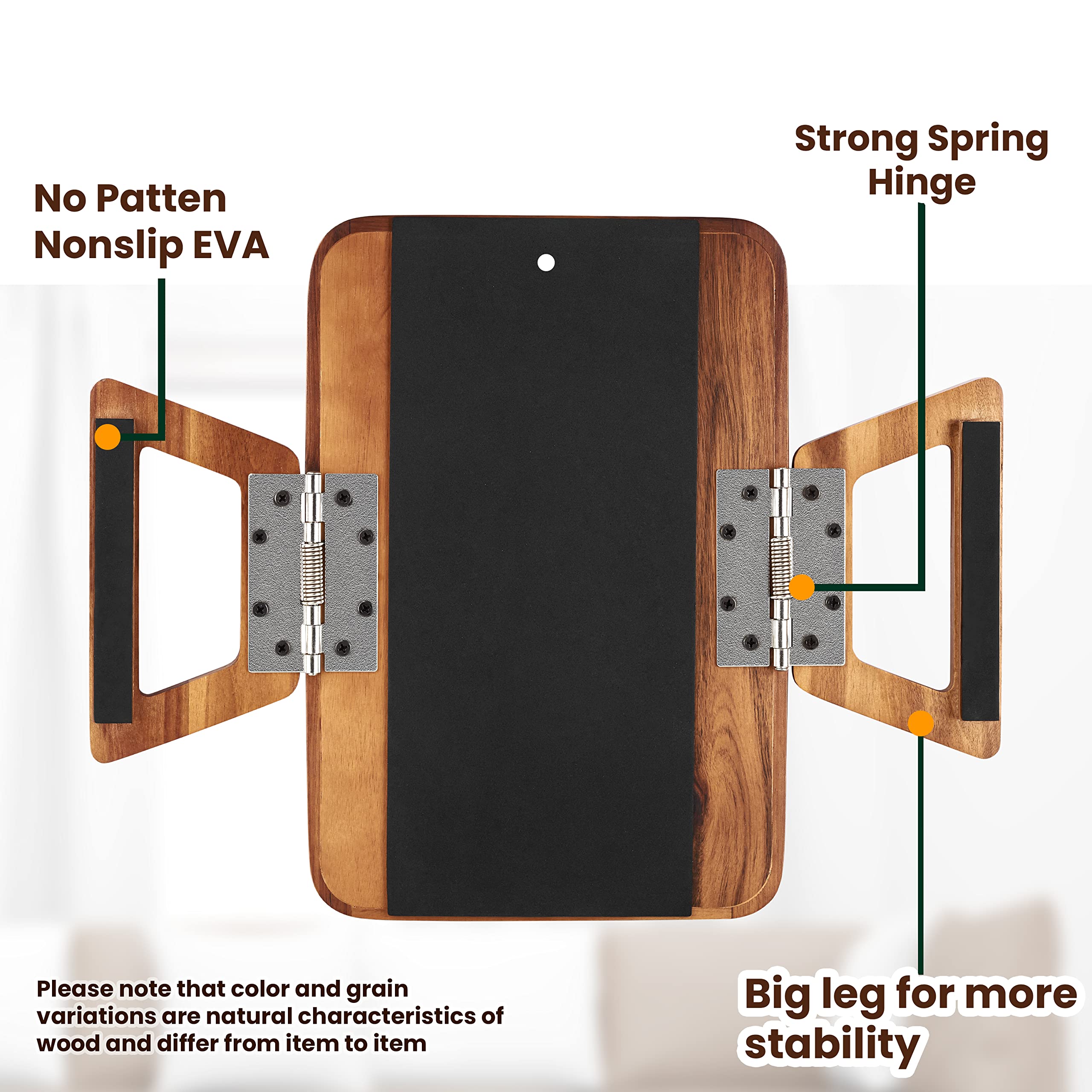 Detachable phone holder positioned for easy viewing during shows.