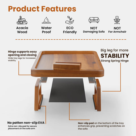 Gift-ready Tinamo arm tray design suitable for housewarmings and birthdays
