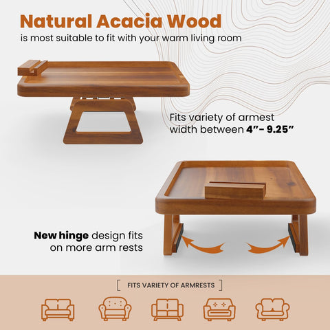 Non-slip pads protect furniture and improve tray stability on Tinamo arm table