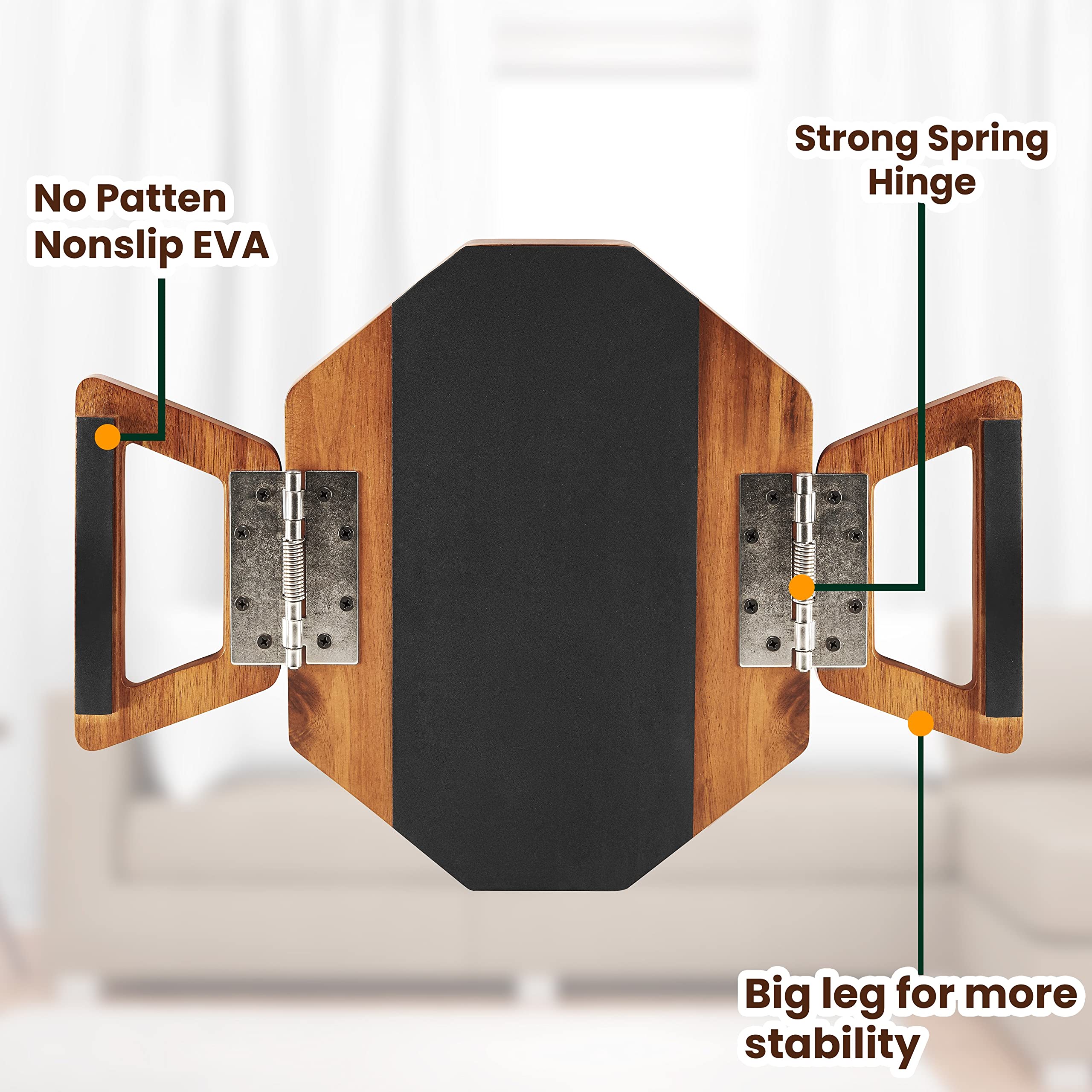Tinamo sofa tray's non-slip pad protects upholstery while holding drinks.