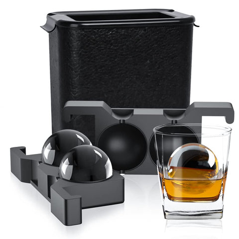 TINANA Clear Ice Ball Maker yields a 2.5-inch ice ball for slow-chill in whiskey