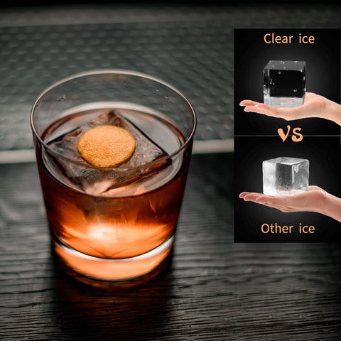 Tinana clear ice cube tray eight large cubes ideal for slow-melt whiskey