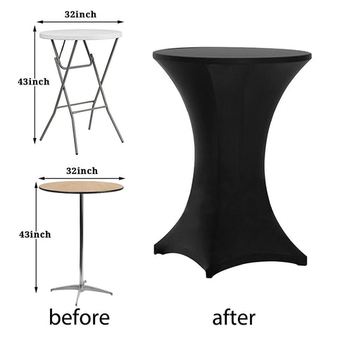 Tina's black spandex fabric is wrinkle resistant for quick setup