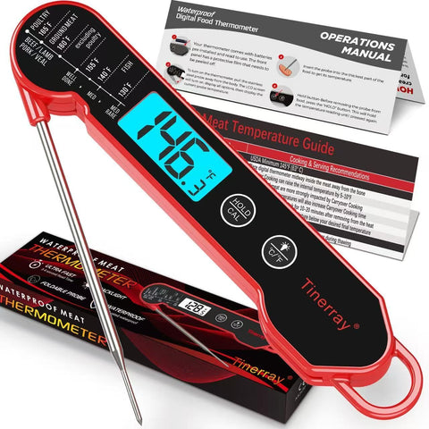 Tinerray digital meat thermometer with folding probe for compact storage
