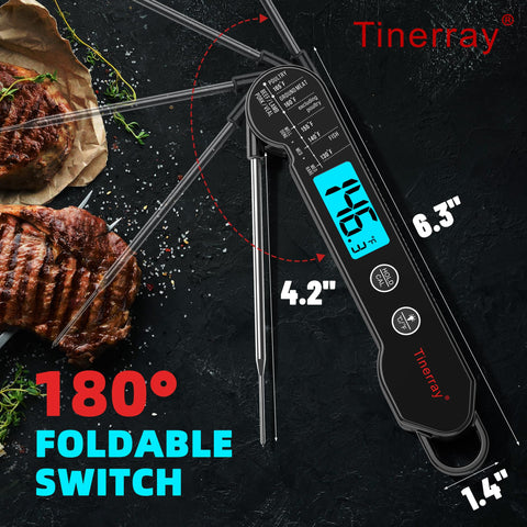 Tinerray thermometer IP67 waterproof — safe cleaning under running water.