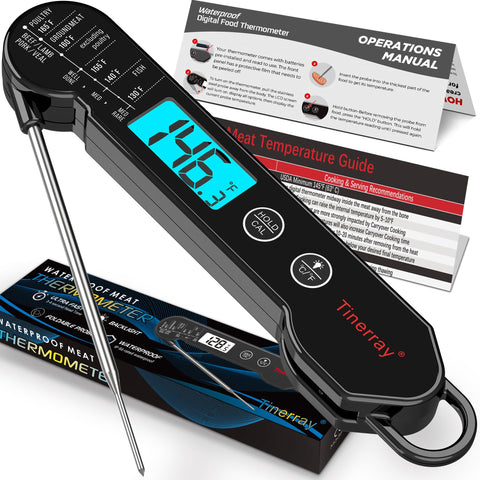 Tinerray digital meat thermometer probe — ultra-fast readings for grilling.