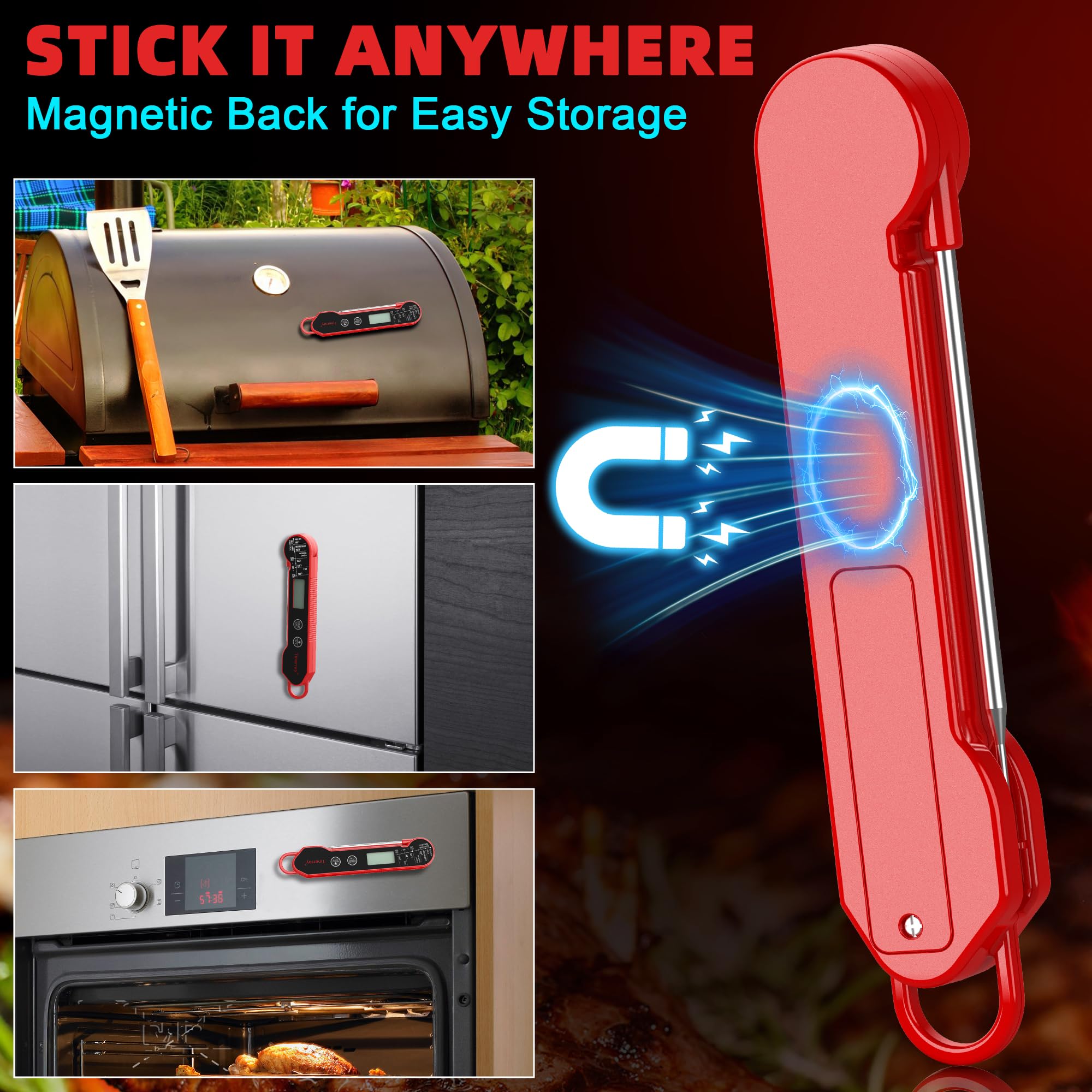 Tinerray thermometer used for quick checks during grilling