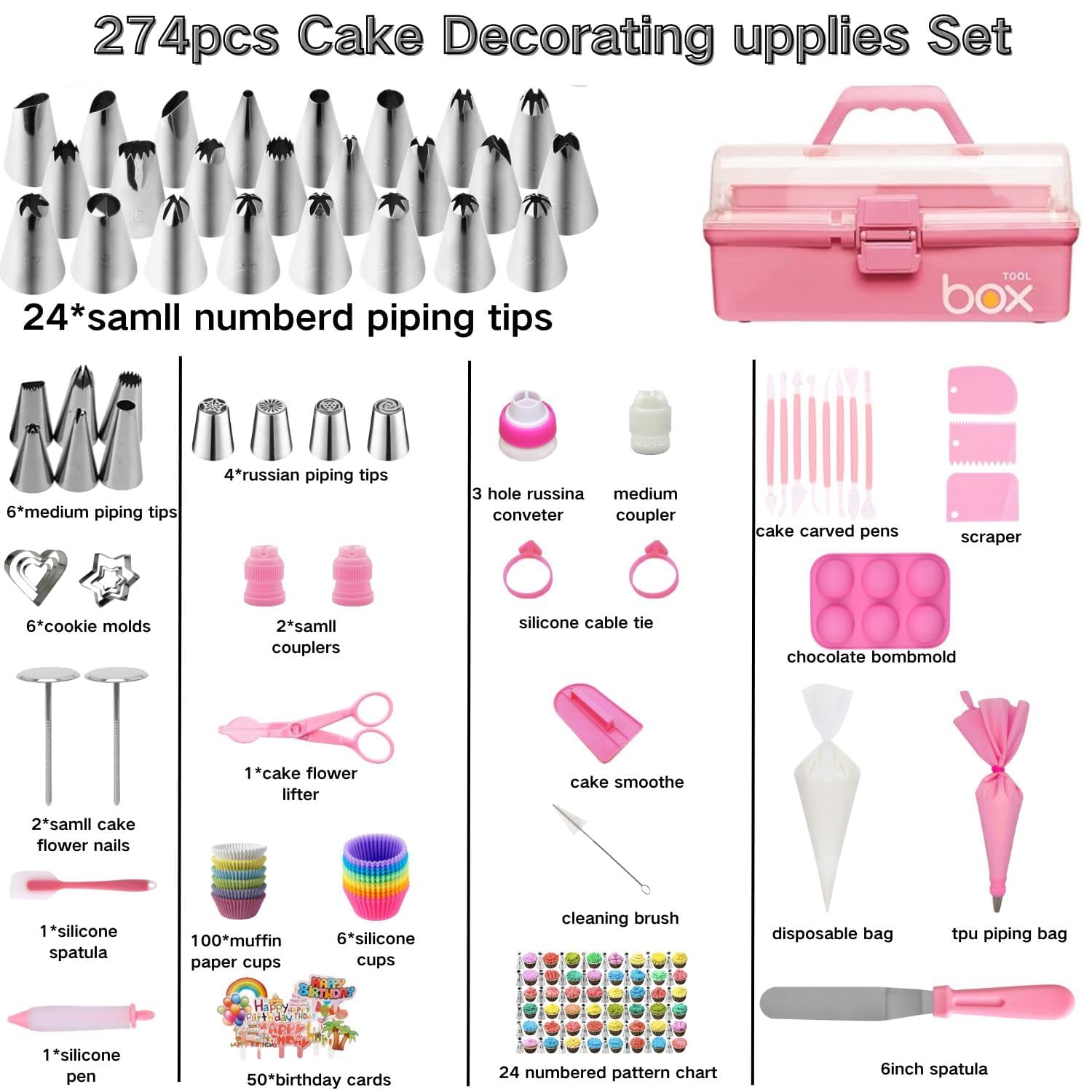 Tingjia cake decorating kit disposable cups and tools ready for baking sessions