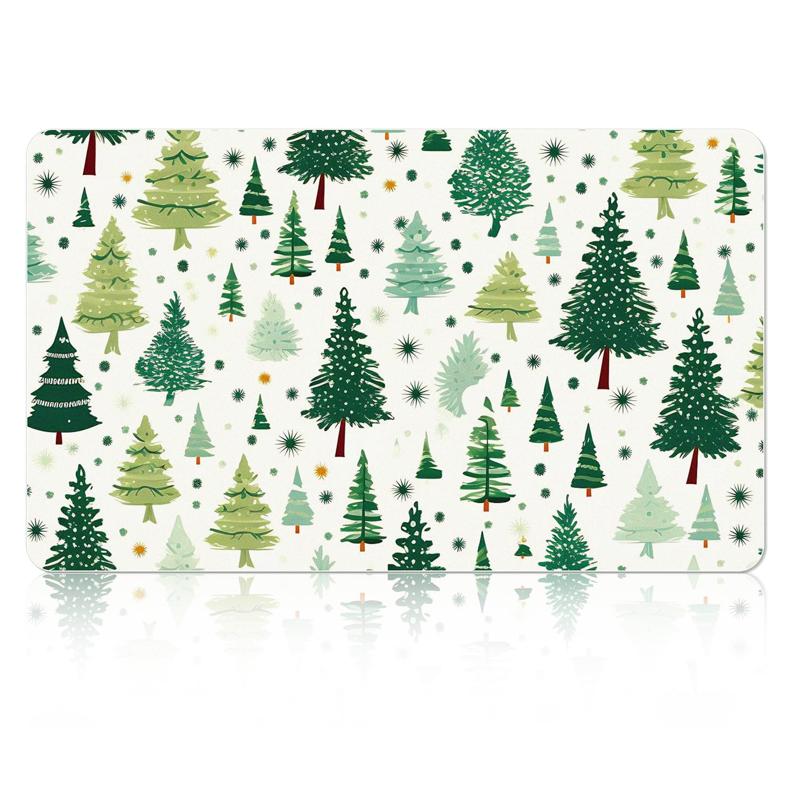 Tinideya Christmas tree drying mat on kitchen counter absorbs moisture quickly.
