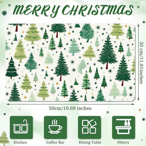 Tinideya winter kitchen counter mat adds festive style while drying dishes.