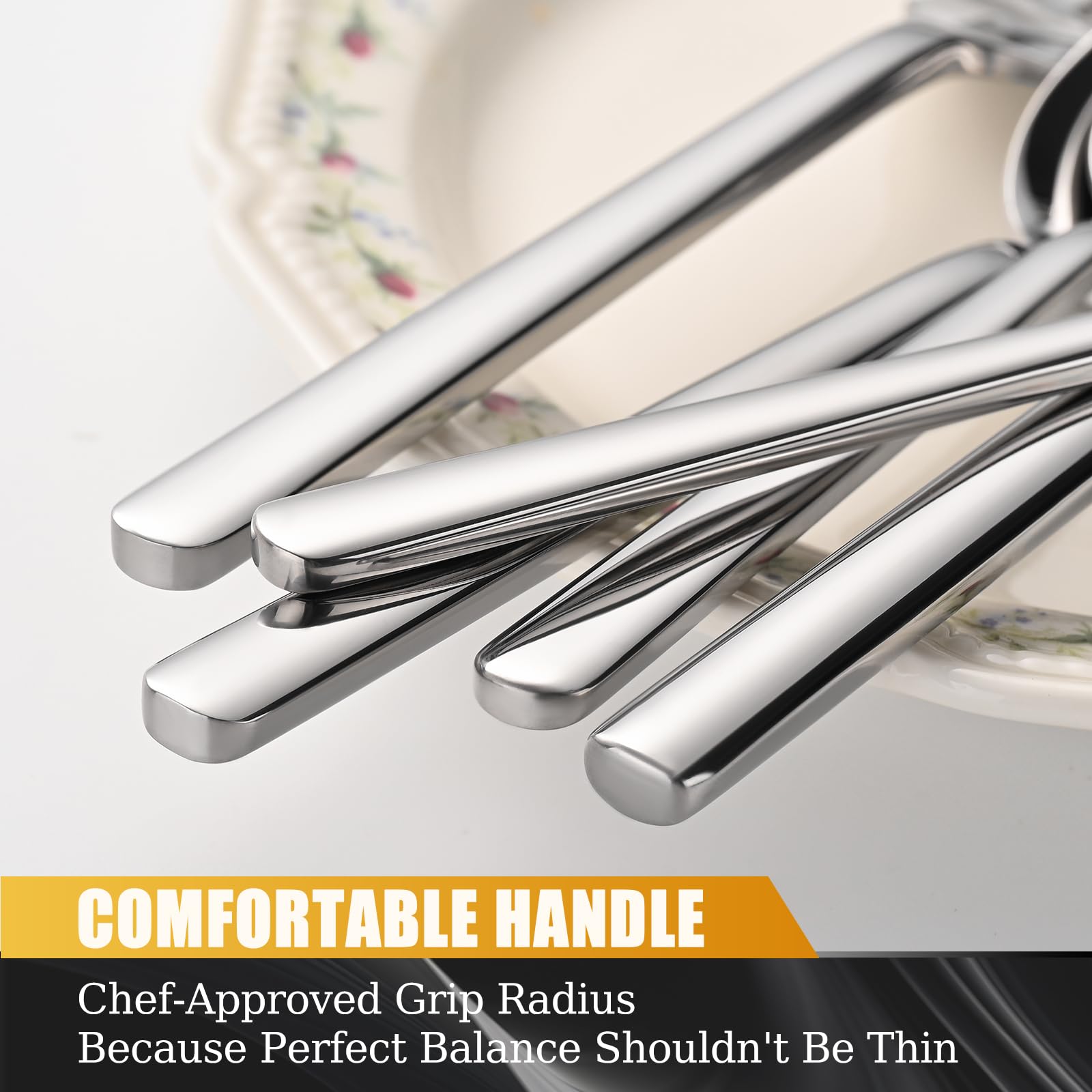 TININA dinner forks feature round handles for durable, confident dining.