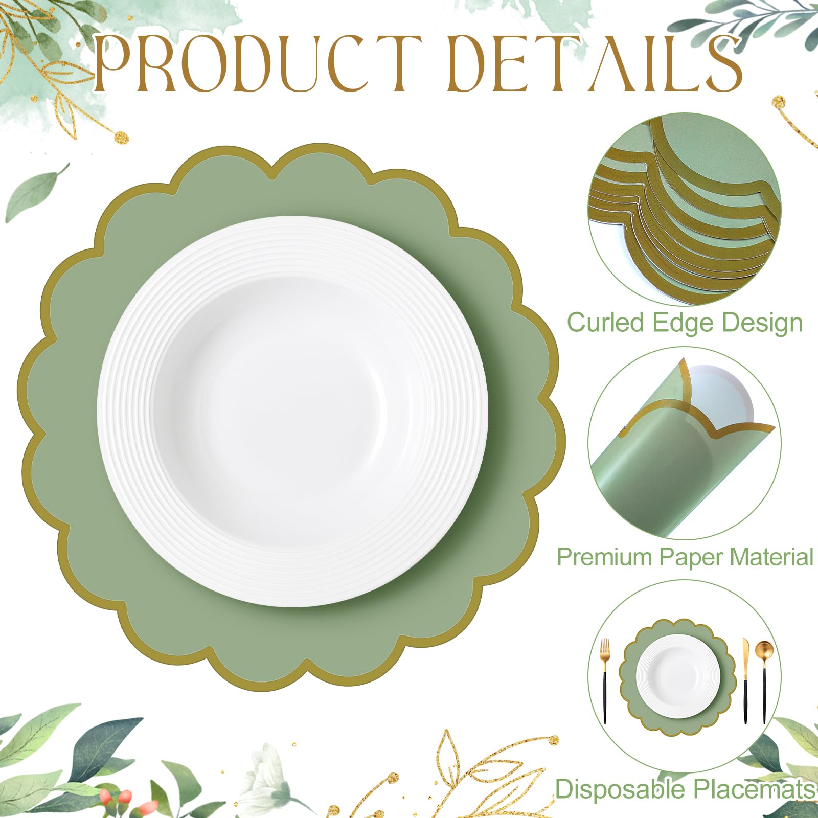 Tinlade 13.5-inch disposable placemats simplify cleanup after gatherings
