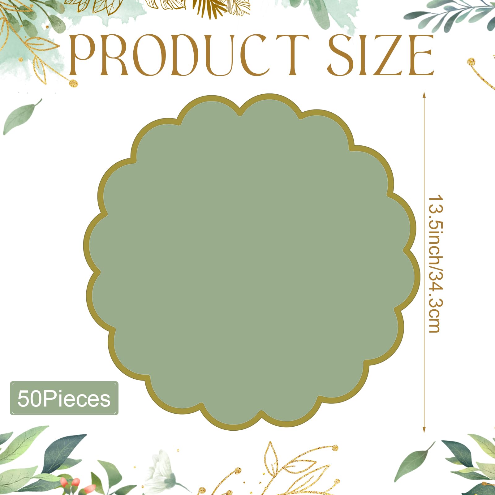 Tinlade scalloped-edge placemats with gold trim elevate refined dining visuals