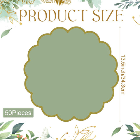 Tinlade scalloped-edge placemats with gold trim elevate refined dining visuals