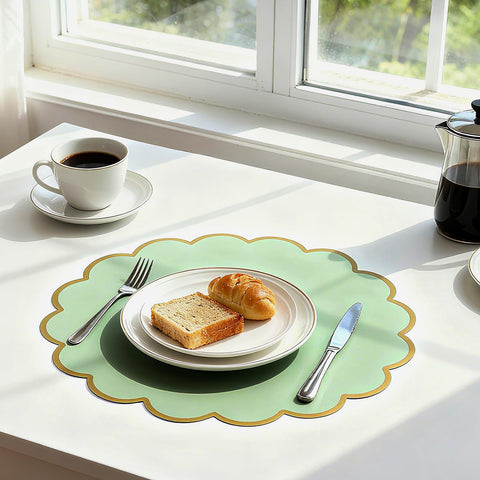 Tinlade sage green placemats suit weddings and celebrations beautifully