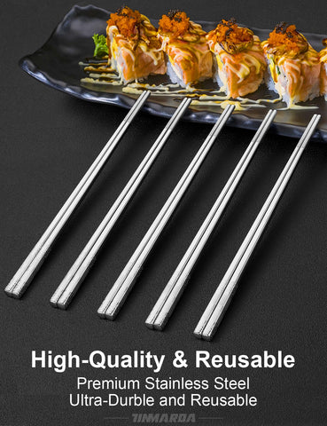 TINMARDA metal chopsticks are dishwasher-safe for easy cleaning after meals.
