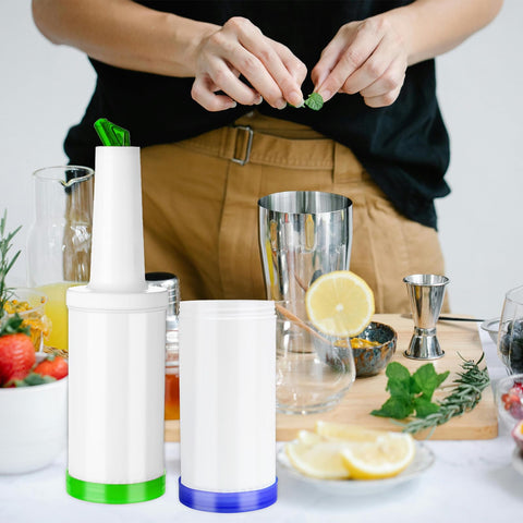 TINSKY colorful juice bottles in white, red, yellow, green, blue, and orange