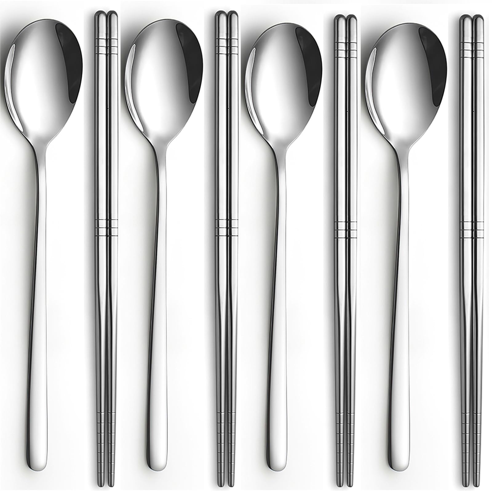Tiokin Korean chopsticks and spoons set, packaged for gifting and compact storage.