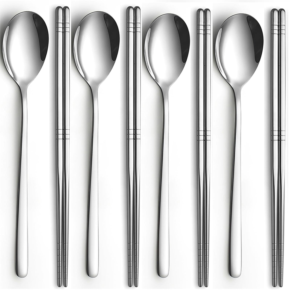 Tiokin Korean chopsticks and spoons set, packaged for gifting and compact storage.