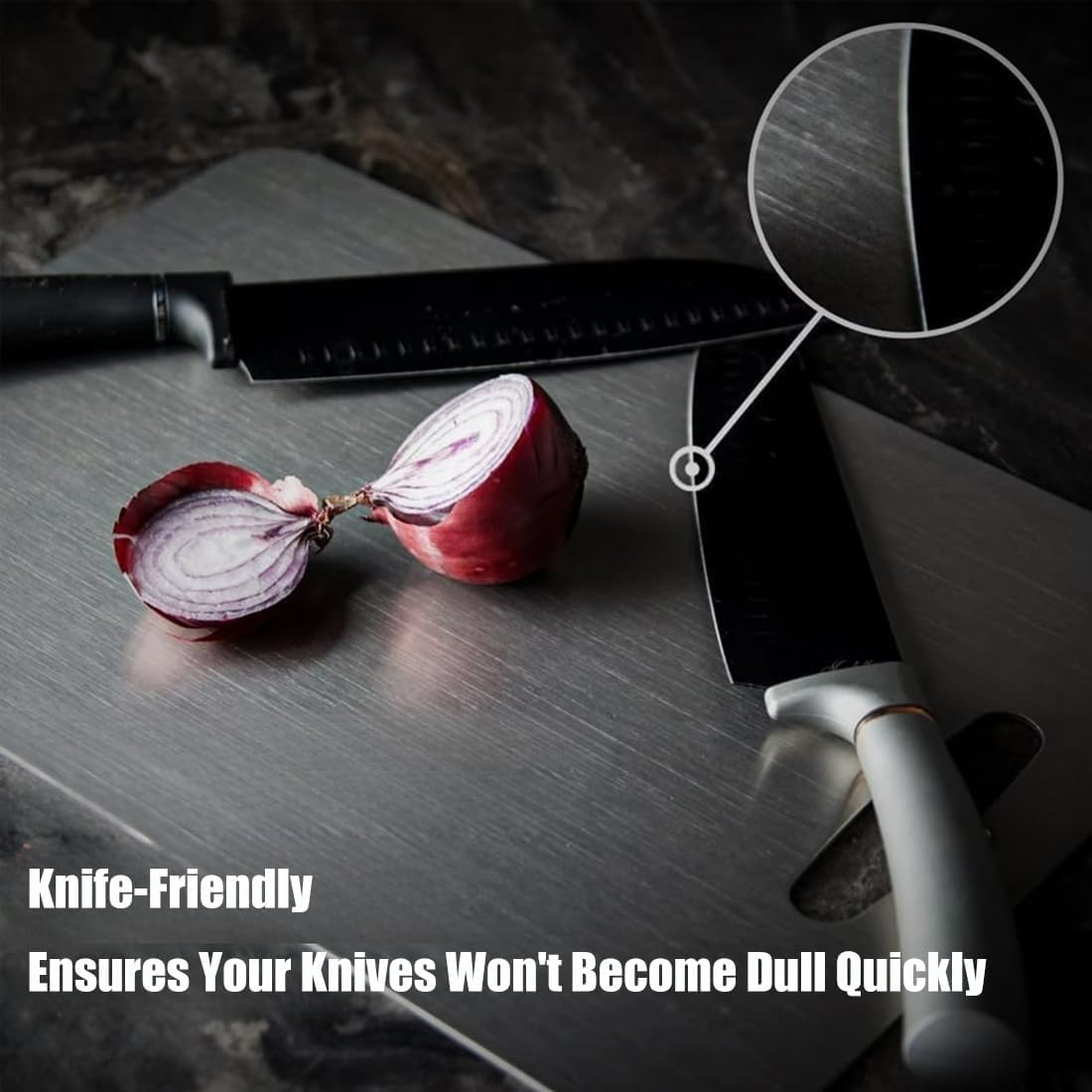 Easy cleaning with Tiomion titanium cutting board after chopping