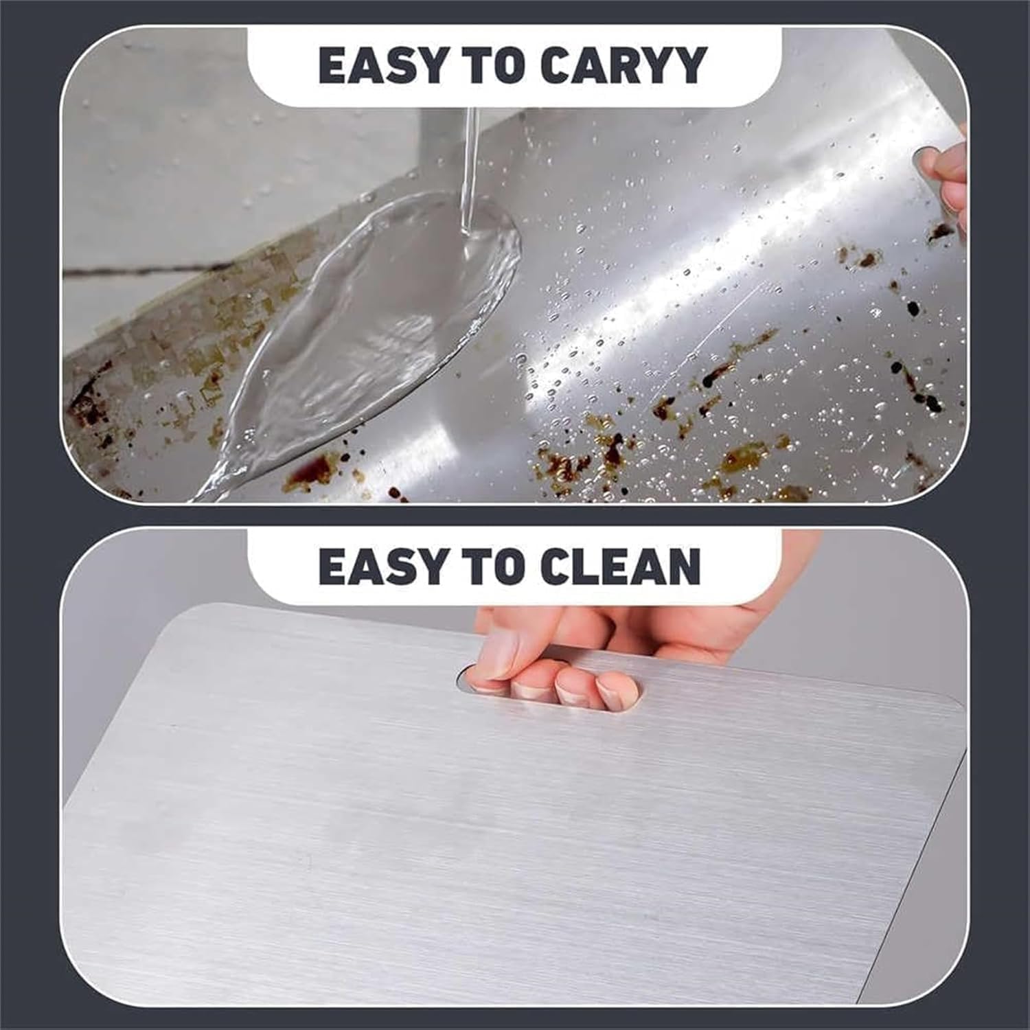Tiomion titanium board is lightweight and portable for on-the-go kitchen tasks.