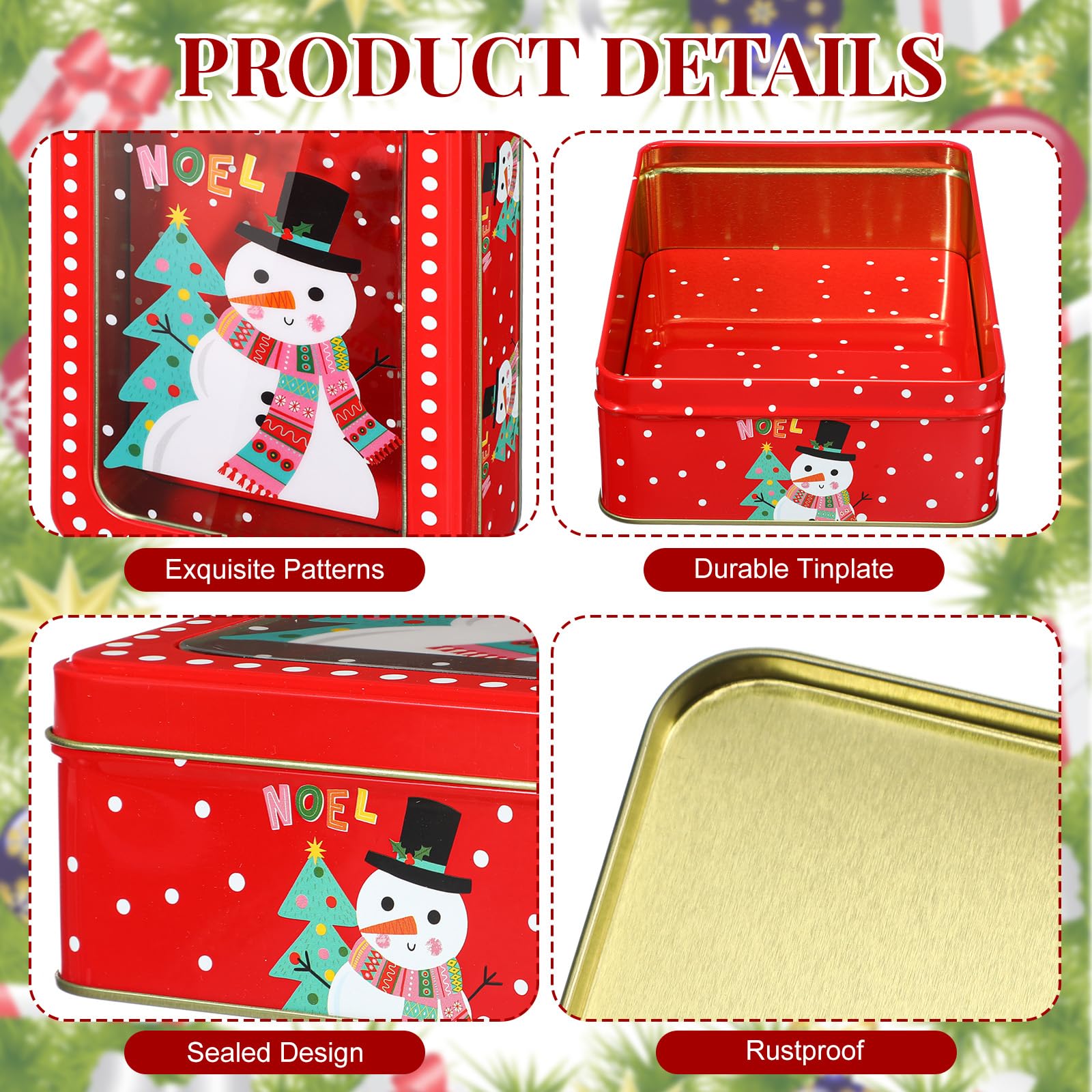 Tioncy Christmas cookie tin with penguin design for cute gift packaging