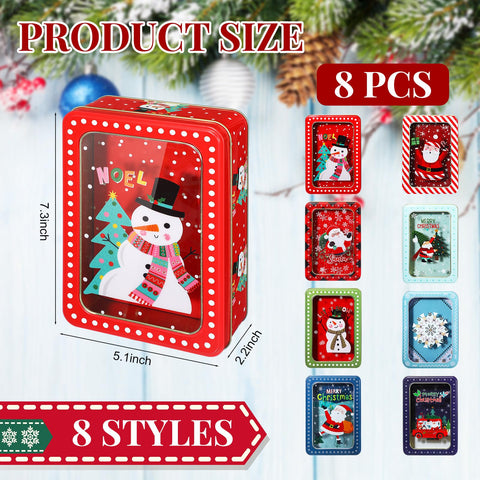 Tioncy Christmas cookie tin with tree pattern for colorful holiday treats