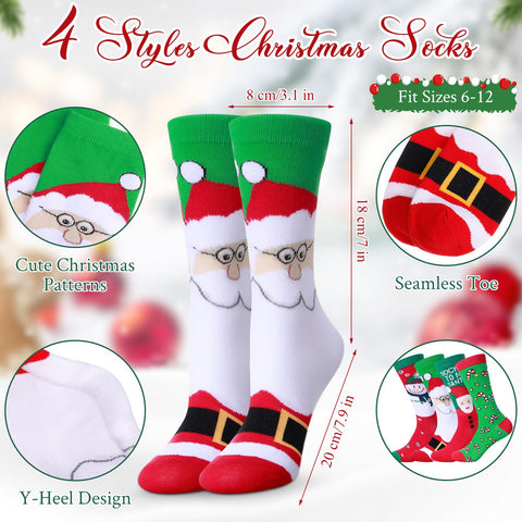 Tioncy Christmas socks in soft polyester blend with bright patterns