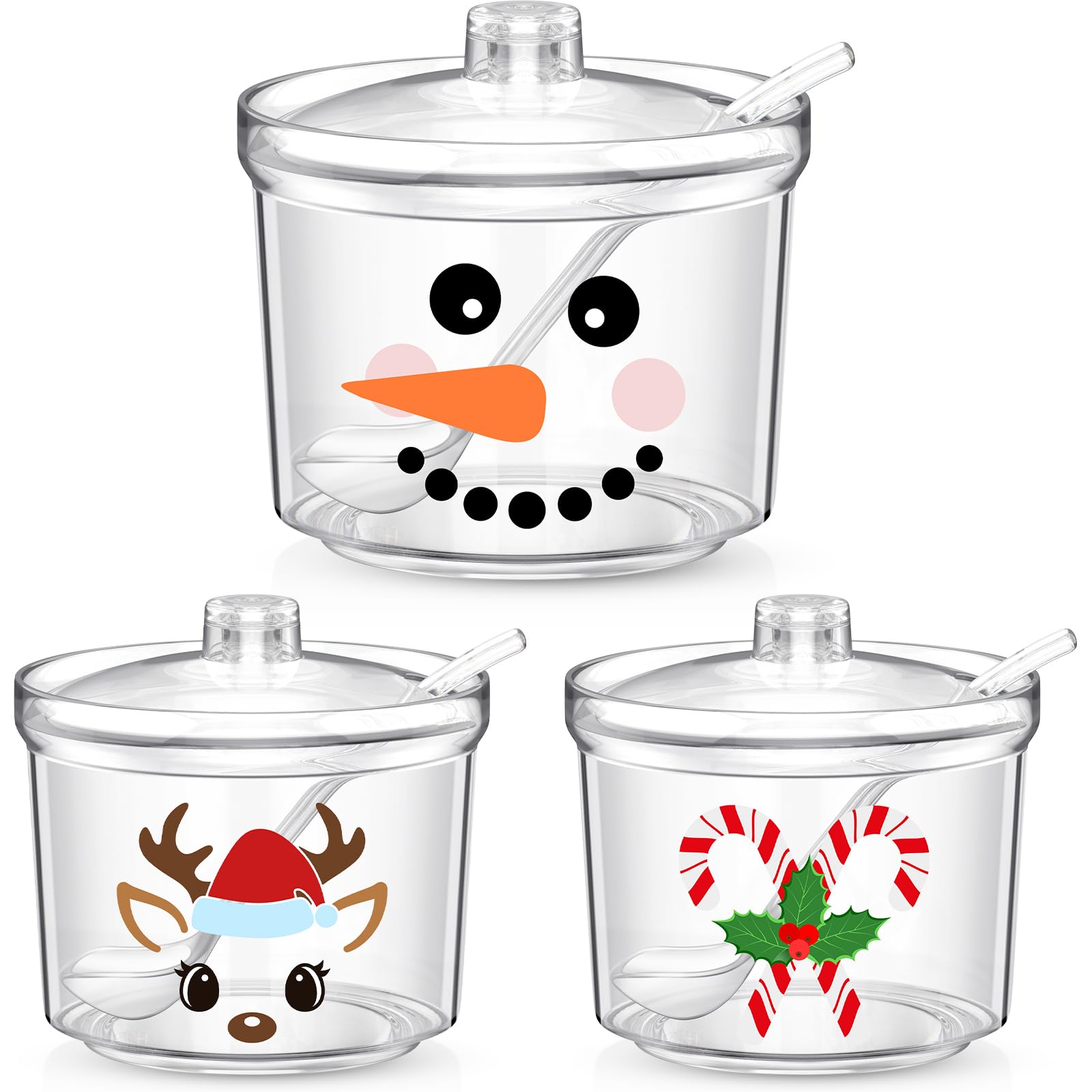 Tioncy clear acrylic sugar bowl with lid and spoon for organized cocoa bars