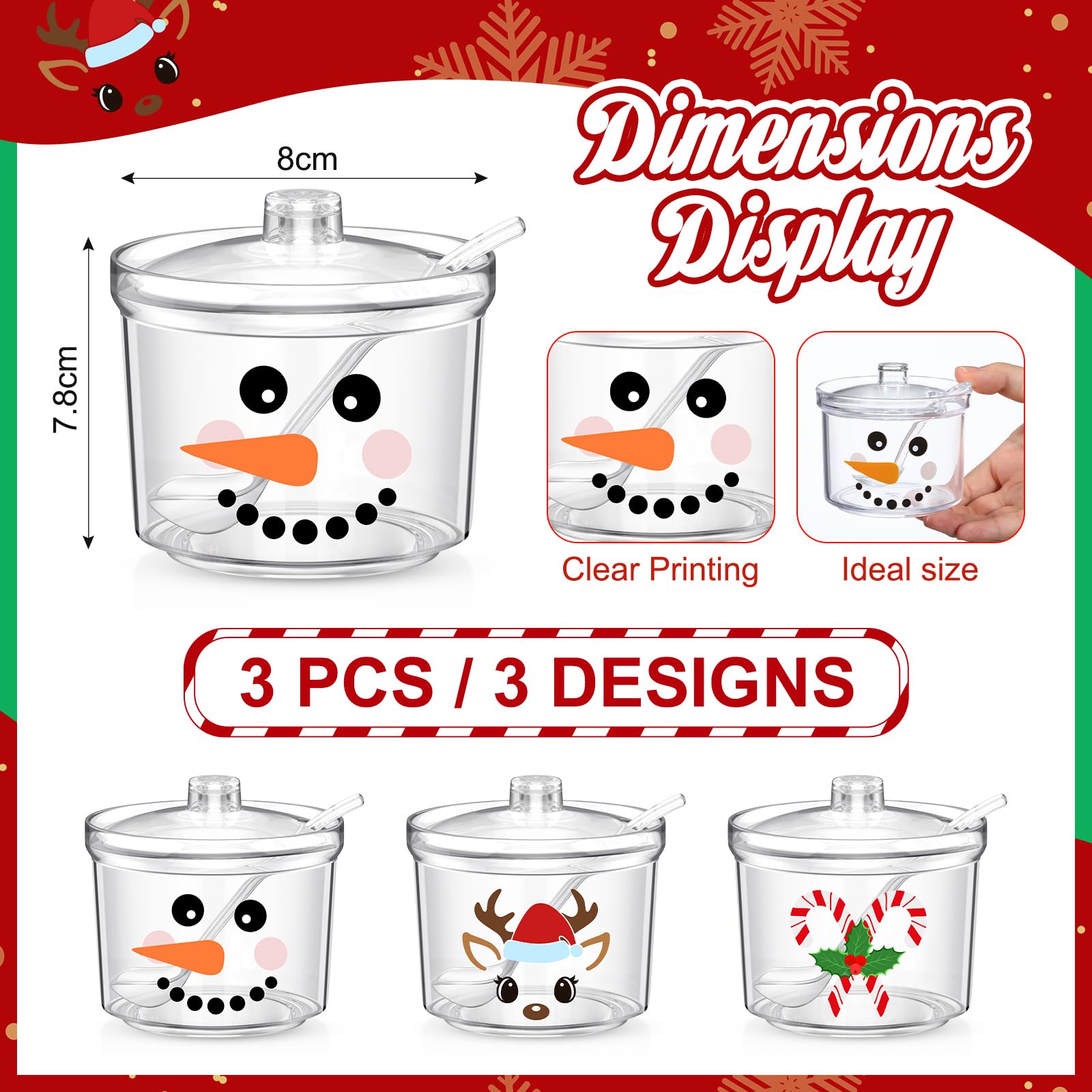 Tioncy 3-piece set showcases sugar at a glance on your cocoa station