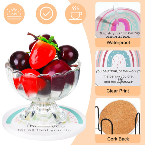 Tioncy cork-back coaster protects surfaces from scratches.