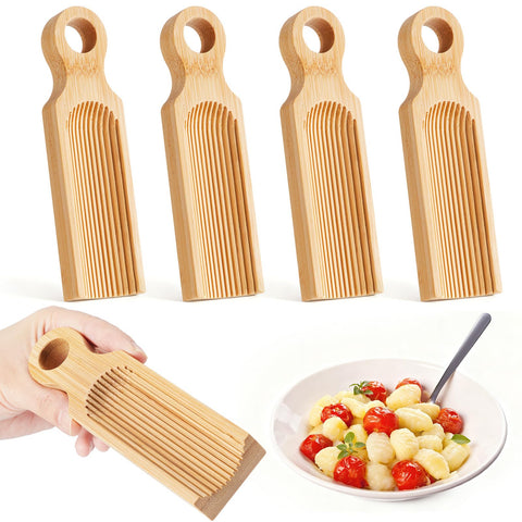 Tioncy curved gnocchi board in beech wood, ideal for shaping homemade gnocchi