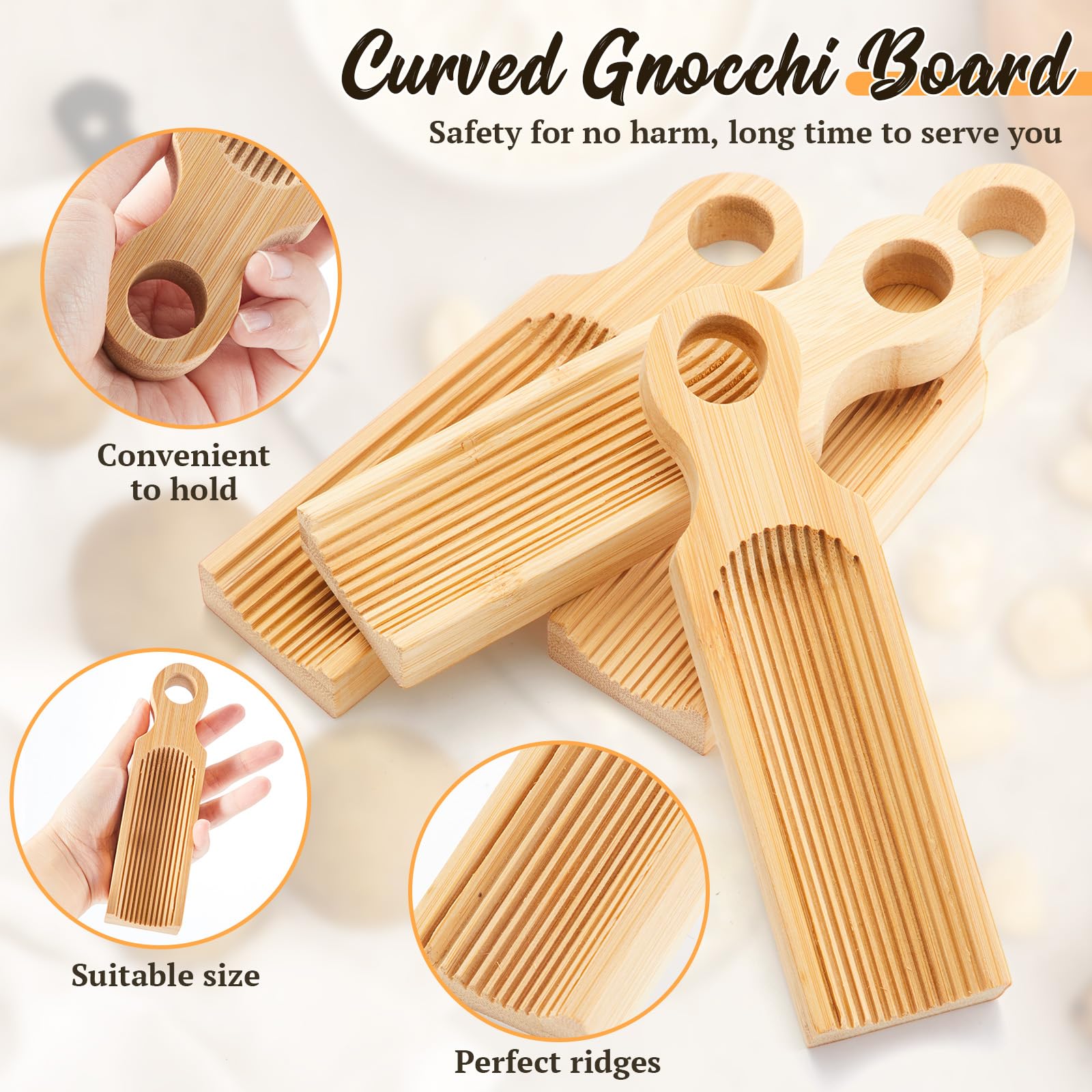 Tioncy gnocchi board ridged surface helps sauce cling for richer flavor