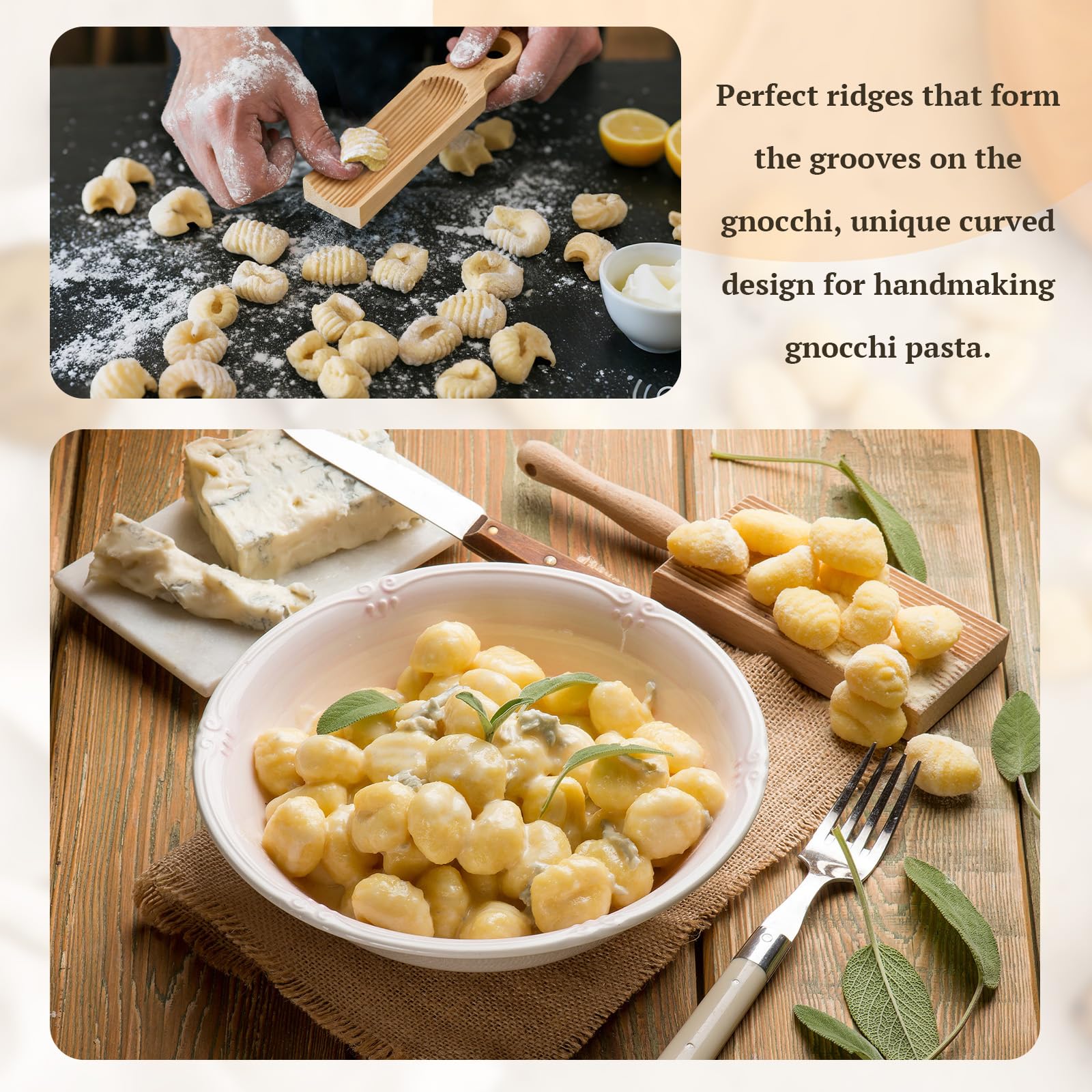 Tioncy curved gnocchi boards with comfortable grip during pasta making