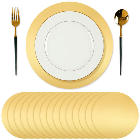 Tioncy gold round placemat pack adds shimmering elegance to dining tables