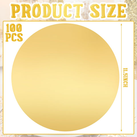 Tioncy gold round placemats on a dining table for weddings.