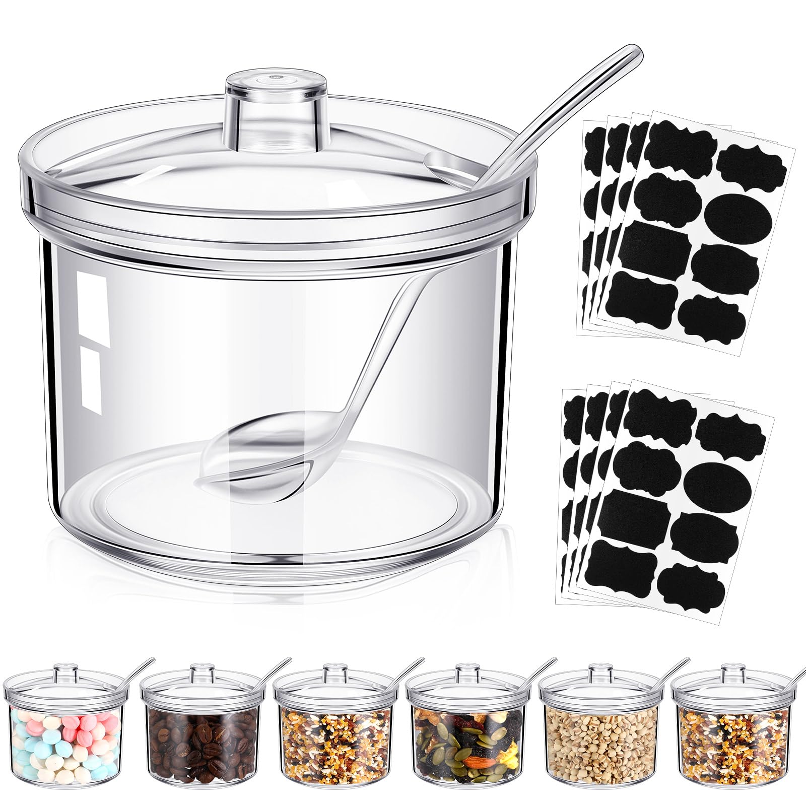 Tioncy hot cocoa bar sugar jar with lid and spoon for easy serving
