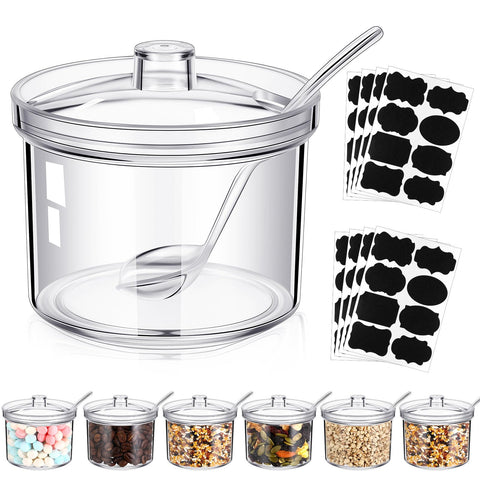 Tioncy hot cocoa bar sugar jar with lid and spoon for easy serving