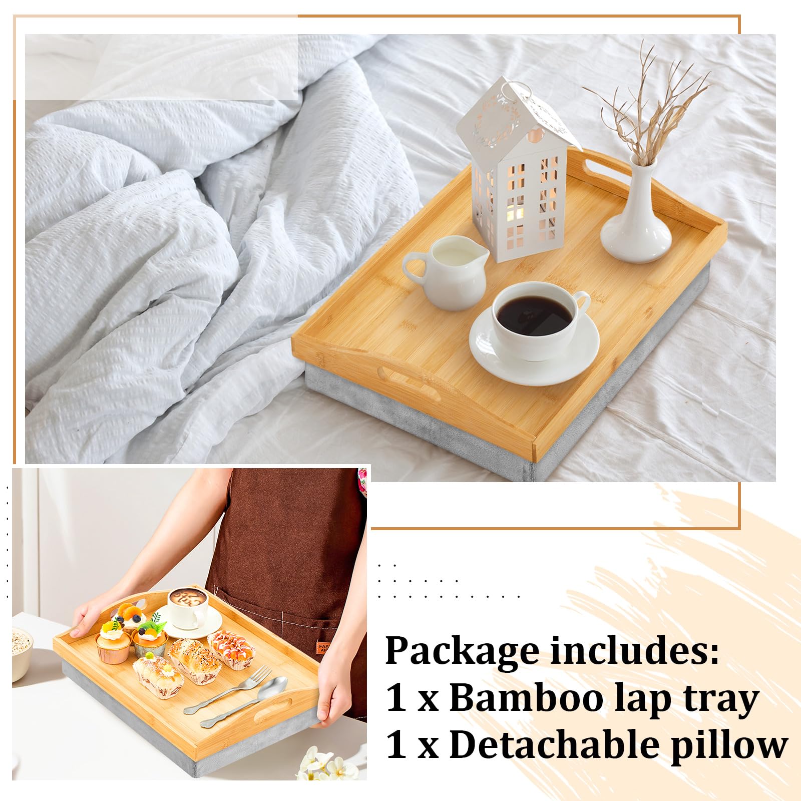 Tioncy lap tray pillow close-up showing soft sponge for knee comfort.