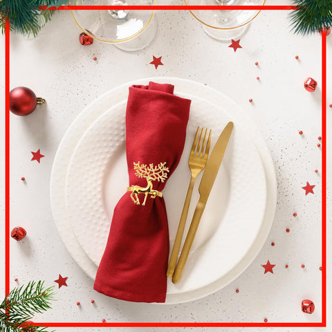 Tioncy gold napkin ring close-up shows sturdy alloy design.
