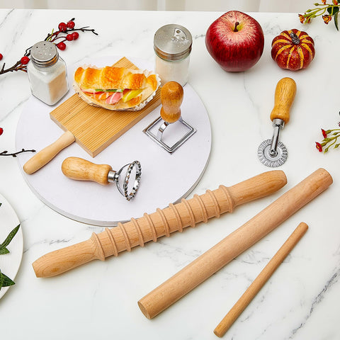 Tioncy wooden cutter set supports diverse dough tasks beyond pasta