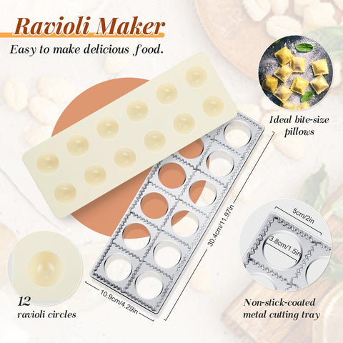 Tioncy ravioli rolling pin shapes wrappers evenly for clean edges.
