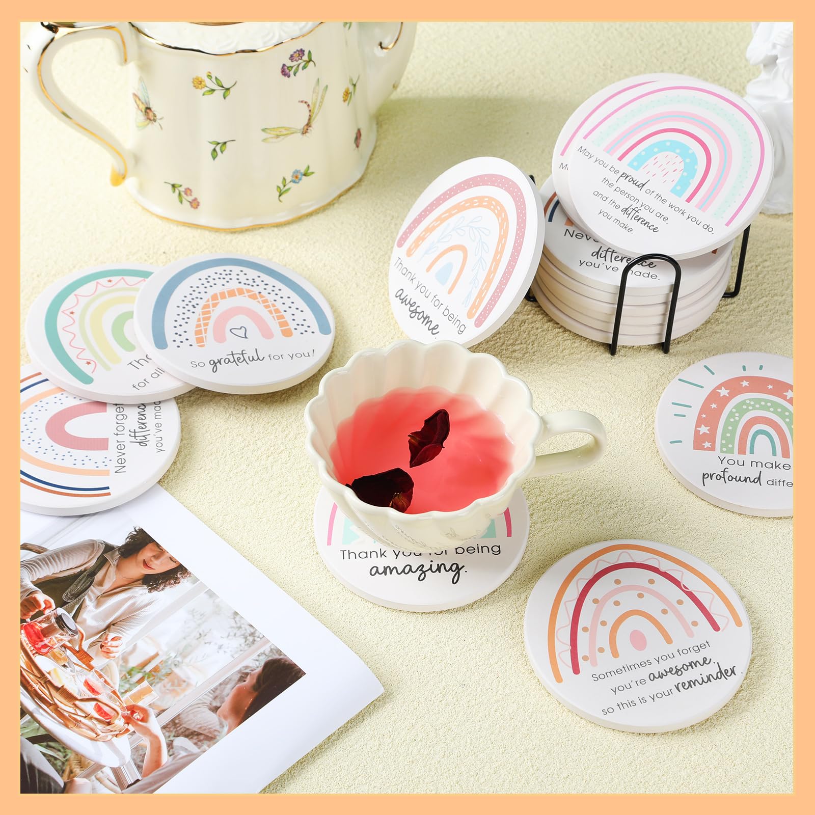 Tioncy stylish quote design adds elegant decor to any table.